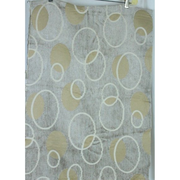 VTG Geometric MCM Circles Tan Chenille Fabric Remnant 40 " x 56" - Picture 2 of 5